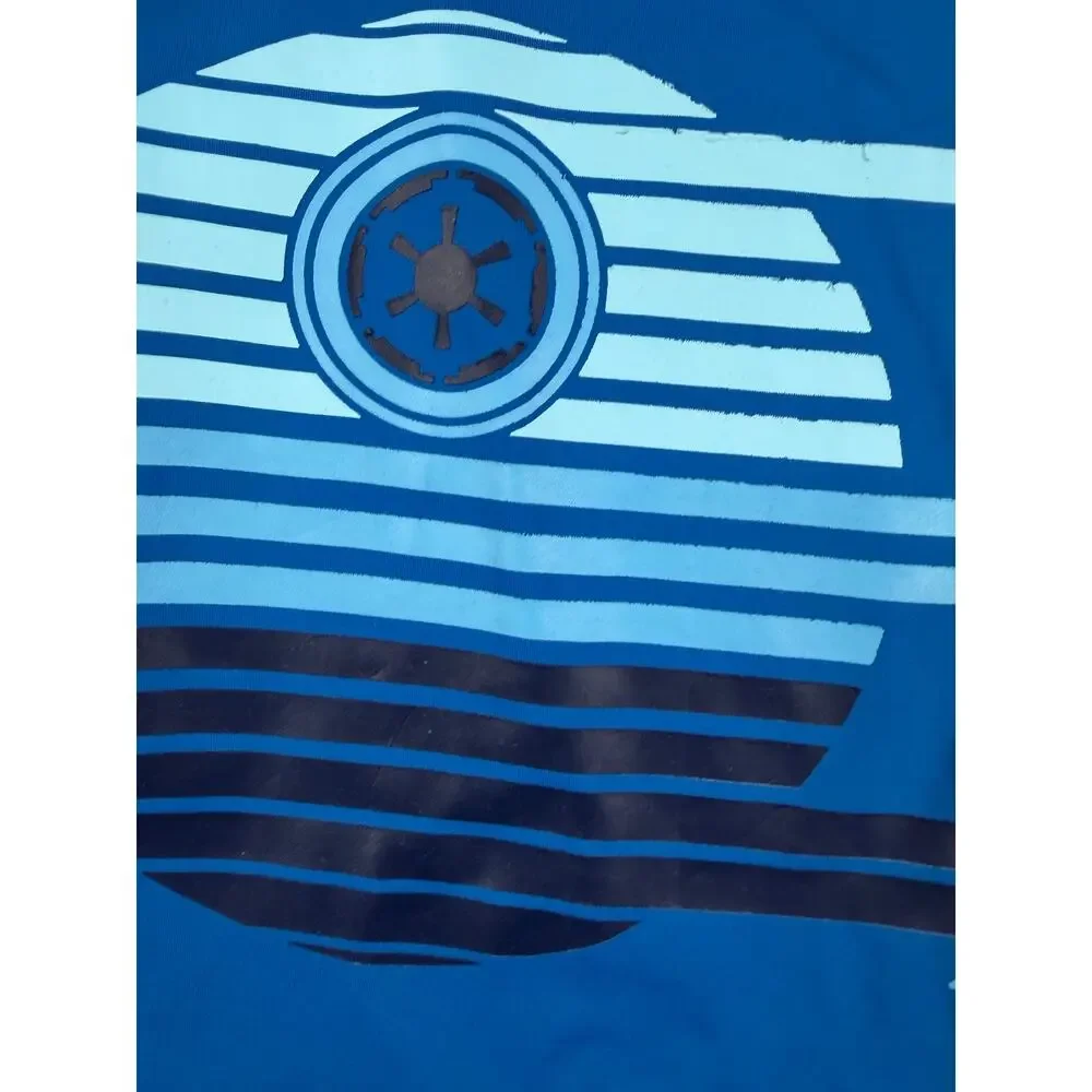 Hanna Andersson Star Wars TIE Fighter Short Sleeve Rash Guard Blue Size 5 swim